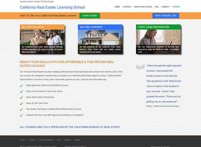 Web Design - California Real Estate Licensing