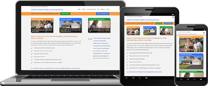 Mobile Website Design - Californai Real Estate Licensing School