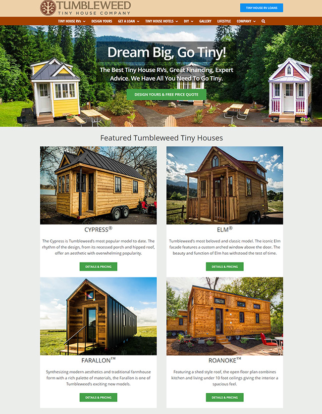 Web Design - Tumbleweed Tiny House