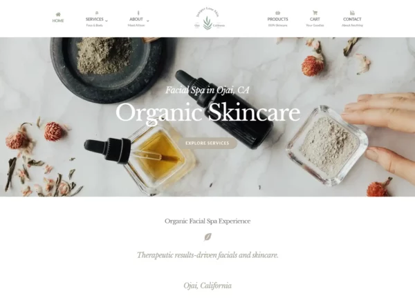 Juniper Lane Skincare Studio Home page screenshot