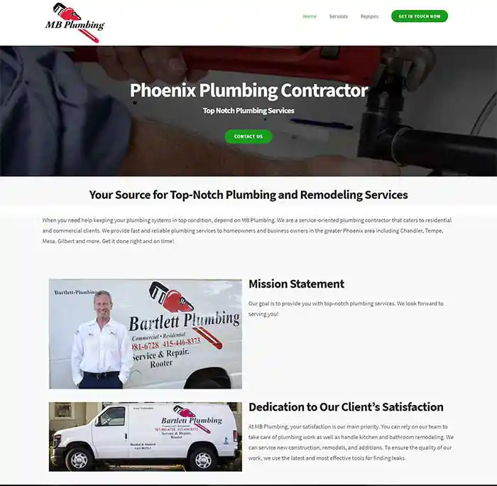 MB Plumbing Homepage
