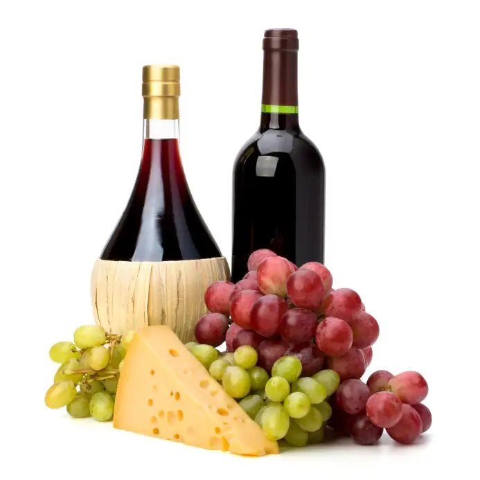 Wine, Cheese and grapes from Sonoma County