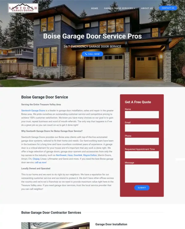 Sawtooth Garage Doors Homepage