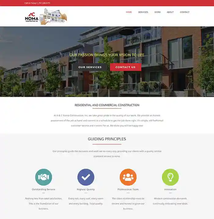AC Noma Construction Homepage screenshot