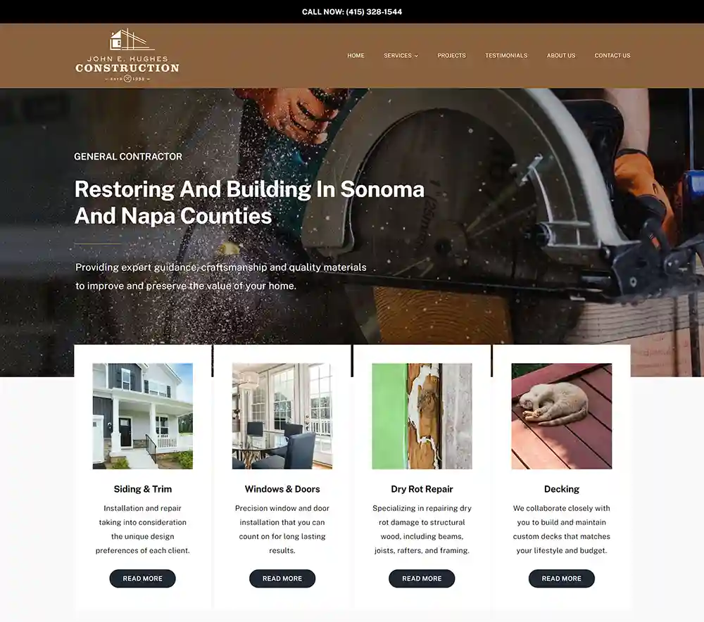 John Hughes Construction homepage
